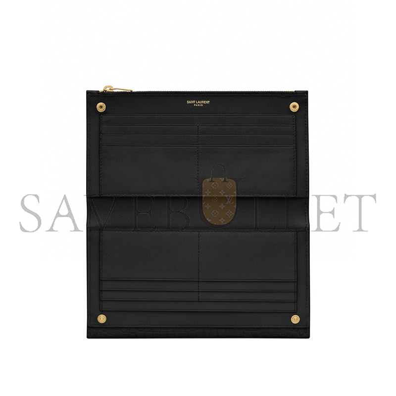 Y*L uptown pouch in crocodile-embossed shiny leather 582124dnd1j1000 (21.5*12*2.5cm)